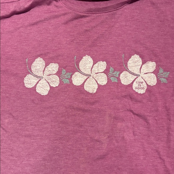 Life is good Hibiscus tee size small - Picture 2 of 3